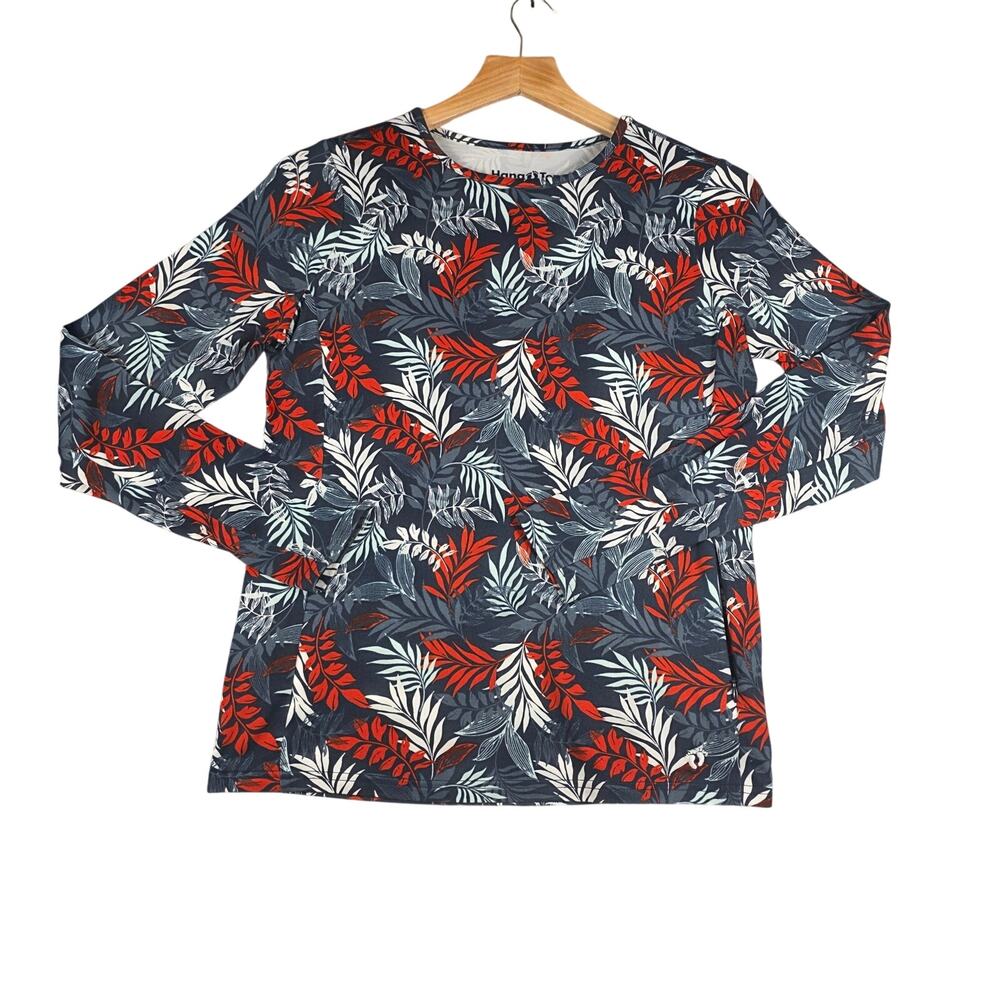 Hang Ten Navy Tropical Long Sleeve Sun Shirt